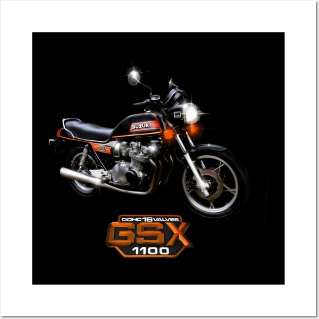 The Classic Suzuki GSX 1100 DOHC design by MotorManiac Wall Art by MotorManiac